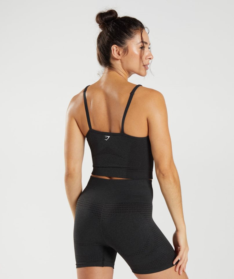 Women's Gymshark Vital Seamless 2.0 Midi Tanks Black | NZ 4XBAKW